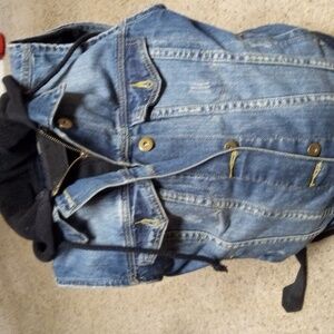 Forever 21 premium denim vest hoodie